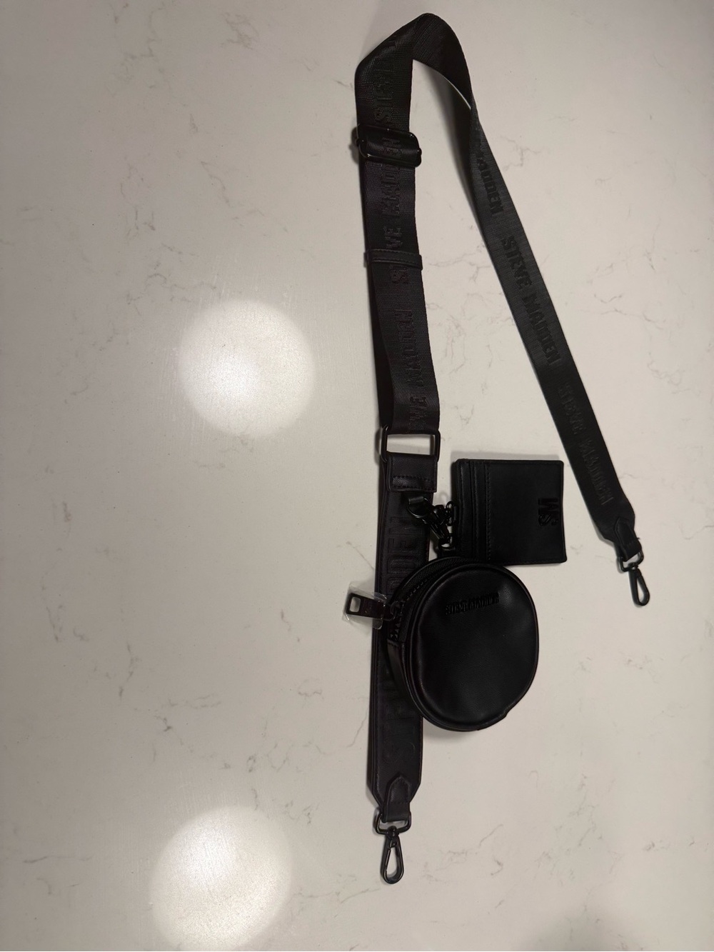 Steve Madden coin bag, card holder and strap to attach to another bag